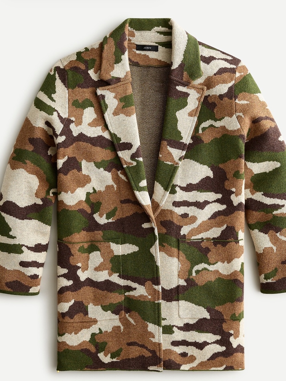 J. Crew Sophie open-front sweater-blazer in camo S